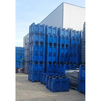 Boîte de rangement de palette de transport en plastique avec roues Hdpe Euro plastique Offre Spéciale grande capacité 606L boîte solide