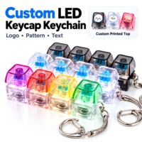 Porte-clés LED personnalisé avec impression de logo, interrupteur de clavier mécanique 1/3/4/9 touches, cadeau promotionnel
