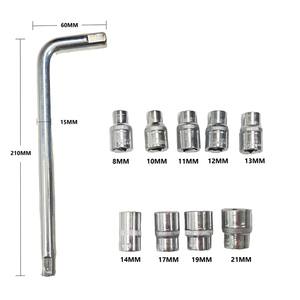 Ensemble d'outils combinés pour voiture, 10 pièces, jeu de douilles pour réparation automobile, boîte à outils multifonctionnelle, clé à molette grande taille, étui en plastique - Product Image 6