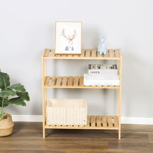 Modern 3-Tier Bamboo Storage Shelf <b>Freestanding</b> Shelving <b>Unit</b> for Bathroom Balcony & <b>Kitchen</b> - Product Image 1