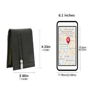 <span class=keywords><strong>Cartera</strong></span> Inteligente Personalizada de Primera Capa de Cuero Genuino con Bluetooth, GPS, Tarjetero, Monedero, Bolsillo para Dinero y Monedas - Product Image 2