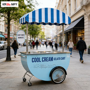 Chariot de présentation de glaces et de sorbets pour extérieur, avec roues, pour la vente ambulante, la restauration et les événements festifs - Product Image 1
