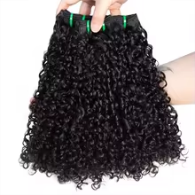โรงงานผู้ผลิต ขายดี ผมมนุษย์แบบ Pixie Curly ไม่พันกัน คุณภาพสูง 100% Virgin ต่อผมแบบ Quick Weave สำหรับ<span class=keywords><strong>ผู้หญิง</strong></span> - Product Image 2