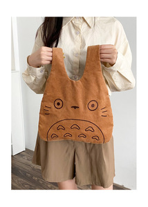 Otoño Invierno venta al por mayor 2024 INS Casual suave felpa <span class=keywords><strong>lana</strong></span> PANA lindo Totoro bordado bolso todo-fósforo caminar chaleco bolsa - Product Image 4