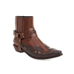 Bottes de Travail et Bottes de Chevalier Classiques 2025 pour Hommes – Style Rétro Brodé à Enfiler - Product Image 5