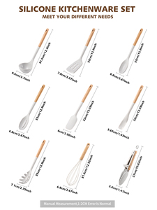 Juego de Utensilios de Cocina de Silicona de Grado Alimenticio de Alta Calidad, 10 Piezas, Resistentes al Calor, Aptos <span class=keywords><strong>para</strong></span> Lavavajillas, Duraderos - Product Image 2