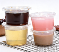Gobelet à sauce jetable à paroi simple avec couvercle, 2 oz, en PET/PP de qualité alimentaire, durable, pour emballage, fabriqué à Quanzhou
