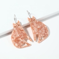 Ensembles de mode pour femmes de haute qualité du fabricant BSCI boucles d'oreilles en acétate chat fleur en dents de scie forme arc cercle fêtes