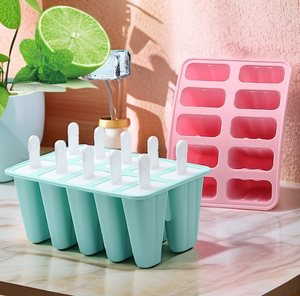 Stampo per ghiaccioli in silicone senza BPA ODM/OEM a <span class=keywords><strong>forma</strong></span> di <span class=keywords><strong>cubo</strong></span> con coperchio fai-da-te per gelatiera e vassoio per cubetti di ghiaccio - Product Image 3