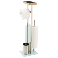 Support de papier toilette carré moderne en métal écologique, brosse de nettoyage de cuvette, porte-rouleaux, ensemble d'organisation pour salle de sport, salle de bain, hôtel, cuisine