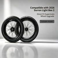 Roues Supermoto Surron Light Bee 2, 17 pouces, jantes en alliage CNC 7116 T6 avec pneus CST Road Slick pour la conduite sur route