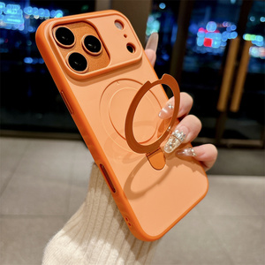 Coque de téléphone antichoc mate avec anneau magnétique et support pour iPhone 17 16 15 14 Pro Max, support intégré, dos givré en PC et TPU - Product Image 4