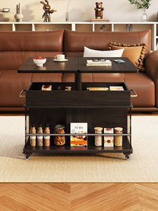 NKAHS Modern Simple Sintered Stone Side <b>Table</b> Solid Wood <b>Height</b> <b>Adjustable</b> <b>Folding</b> Coffee <b>Table</b> Household Small Space Sofa End - Product Image 4