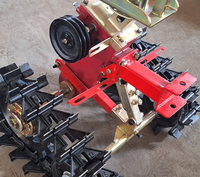 Tractor de un solo eje con motor diésel para labranza y arado, 7HP/173F, refrigerado por aire, minicultivador de potencia, microcultivador diésel con doble cadena.