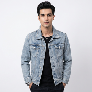 Wholesale Pro <b>Customized</b> Men's <b>Jackets</b> Washed <b>Denim</b> Jean <b>Jackets</b> Hot Selling Street Wear Fashionable Streetwear <b>Jacket</b> - Product Image 1
