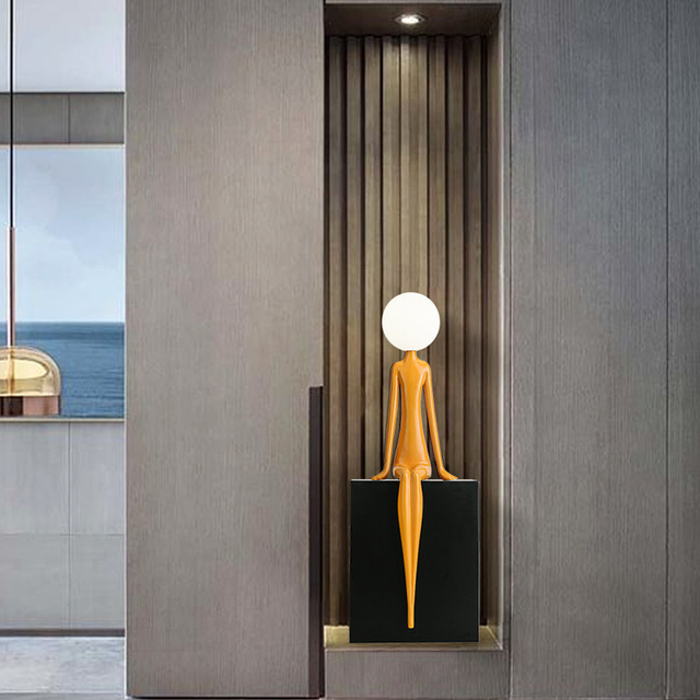 2026 LIANGTE High Quality Modern Designer Lampara De Pie Decor Humanoid Outdoor Lampadaire Salon Sculptural Led Floor Lamphome