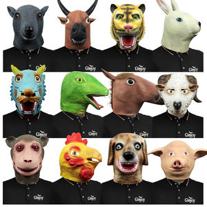 Máscaras de Látex con Cabeza de Animal, Disfraces de los Doce Signos <span class=keywords><strong>del</strong></span> Zodiaco Chino, Accesorios para Halloween, Cosplay, Fiestas, Juegos de Rol Divertidos, Venta al Por Mayor, Personalizadas - Product Image 1