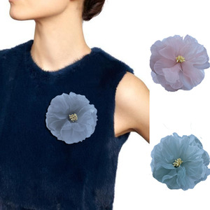 BOXUAN Gasa Core 8cm Ramillete Pin Hecho a mano Flor Ropa Accesorio Broche Flor Broche - Product Image 2