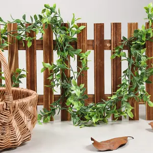 Simulasi Dedalu plastik daun tanaman hijau, rotan tanaman buatan untuk dekorasi dinding gantung langit-langit 52cm