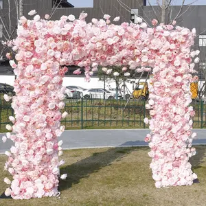 S0571 venta al por mayor eventos de fiesta de boda telón de fondo arco floral Flor de seda fondo de tela base arco de flores artificiales para boda