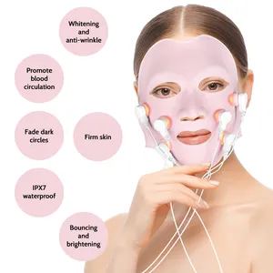 Силиконовая Мягкая электронная маска для лица, устройство для красоты, микротоковый Массажер для подтяжки кожи лица, домашний спа уход за кожей