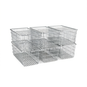 ชุดตะกร้ากาเบียนเหล็กชุบสังกะสีสีเงิน 4 ชิ้น สำหรับกระถางดอกไม้ กระถางปลูกต้นไม้ สไตล์เรียบง่าย ดีไซน์ทรงสี่เหลี่ยม - Product Image 1