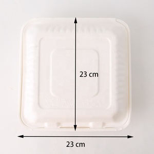 Wholesale Biodegradable <strong>Lunch</strong> Disposable 3 Division Food Custom Burger Bagasse Takeaway Microwave Fast Food Bagasse Box - Product Image 2