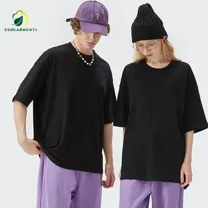 Wholesale unisex Blank T-Shirt Custom Logo 100% Cotton Loose Drop Shoulder Oversized Plus Size Tee for man and women gym wear