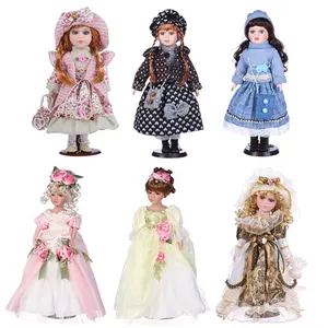 Various-Muñeca de porcelana estilo victoriano para niñas, muñeco de 12/16/18 pulgadas