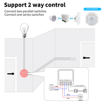 Module Relais Intelligent Tuya Alexa avec Minuteur, Interrupteur Mural Wi-Fi+RF 16A, Compatible Google Home et Application Smart Life, Télécommande