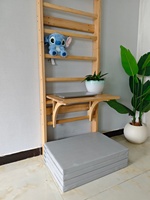 Barres d'échelle murales Sunoviz en bois de frêne et chêne thaïlandais, gain de place, pour fitness unisexe, thérapie physique, anneaux et tapis, capacité 250 kg