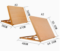 Chevalet de table de bureau en bois A2A3 de poids léger réglable de dessin d'art pour la peinture