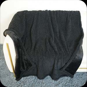 Reversible <b>Waterproof</b> Black Small Sherpa Fleece <b>Blanket</b> for Pet Thick Fuzzy Soft Cozy Warm Breathable Custom Pet <b>Blanket</b> - Product Image 5