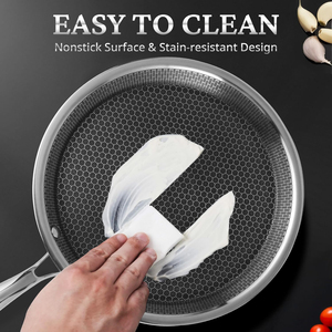 Tri ply thép không gỉ không dính Crepe Pan tổ ong Frying Pan Tortilla Pancake trứng Omelette roti dosa phẳng Pan Skillet - Product Image 5
