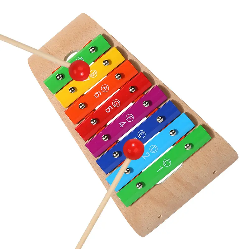 COMMIKI alat musik metalophone/glockenspiel menyesuaikan pendidikan kayu logam gambang untuk anak-anak kayu Xylophone