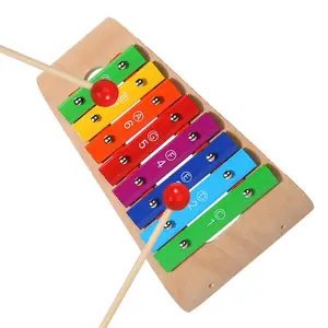 COMMIKI instrumentos musicales metalófono/Glockenspiel personalizado educativo madera Metal xilófono para niños xilófono de madera