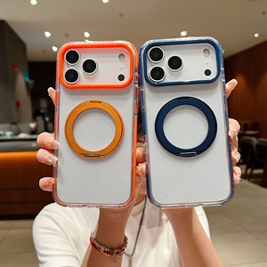 เคสโทรศัพท์แบบวงแหวนแม่เหล็กหมุนได้ 360 องศา สำหรับ iPhone 18 17 16 15 14 13 Pro Max ป้องกันแรงกระแทก โปร่งใส - Product Image 5