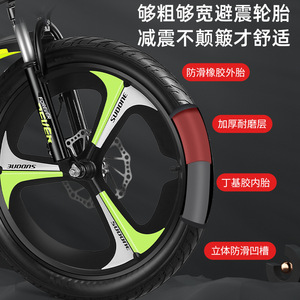 Vélo pour enfants de 20 pouces, fourche à suspension en alliage d'aluminium, vélo de montagne pour les âges de 8 à 15 ans, unisexe - Product Image 2
