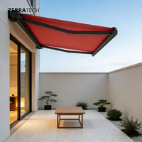 Auvent de luxe automatique rétractable avec télécommande, anti-UV et coupe-vent pour grande terrasse, balcon, façade
