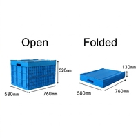 HUADING 760*580*500 mm Caisse en plastique modulaire pliable et empilable en PP multifonction pour système d'organisation de placard