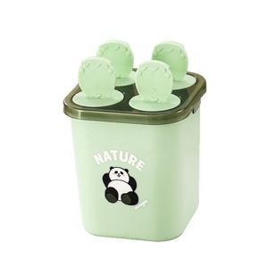 Moule à glace Panda 4 cavités avec couvercle, plastique alimentaire, pour la cuisine à domicile, fabrication de glaces maison - Product Image 2