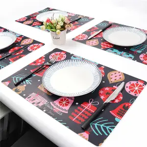 Tapis de Table en cuir PU, décoration de Festival, de luxe, tapis de remplacement pour la Table à manger, napperon pour noël, 1 pièce