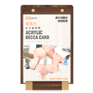 A6 L Shape Clear Acrylic <strong>Table</strong> Tent Frame Tabletop Menu Holder <strong>Display</strong> Stand With Wood Base <strong>Size</strong> Card Holder <strong>Table</strong> <strong>Display</strong> - Product Image 4