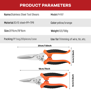 Vườn cắt tỉa Shears Cáp thép không gỉ cắt dây thợ điện kéo công nghiệp mạnh mẽ sắt tấm kéo nhựa - Product Image 3