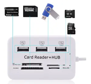 Zum Laden und Lesen von Flash Drive Reader 3Ports USB Hub Combo Hub