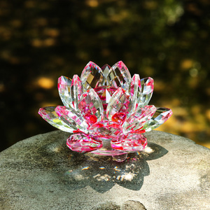 Statuine Scintillanti a Forma di <span class=keywords><strong>Fiore</strong></span> di Loto in Cristallo Ornamento Decorativo Feng Shui <span class=keywords><strong>Fiore</strong></span> di Cristallo per Centrotavola Casa e Ufficio - Product Image 5