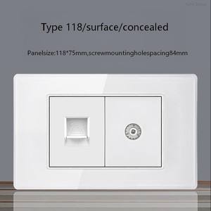 Prise murale TV standard américaine CAT5, adaptateur module RJ45, port ordinateur, câble réseau + prise murale TV - Product Image 3