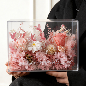 Boîte Cadeau Rose Éternelle en Acrylique – Idéal pour la Saint-Valentin, Anniversaire, ou Déclaration d'Amour pour Petite Amie - Product Image 1