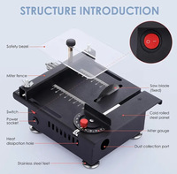 Mini scie de table compacte pour le travail du bois, modèle transfrontalier, en alliage d'aluminium, 2 pouces, 24V, garantie 1 an, petite machine de bureau DIY