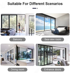 Puertas correderas de aluminio con doble acristalamiento, para villas, hoteles, tiendas - puertas insonorizadas - Product Image 6